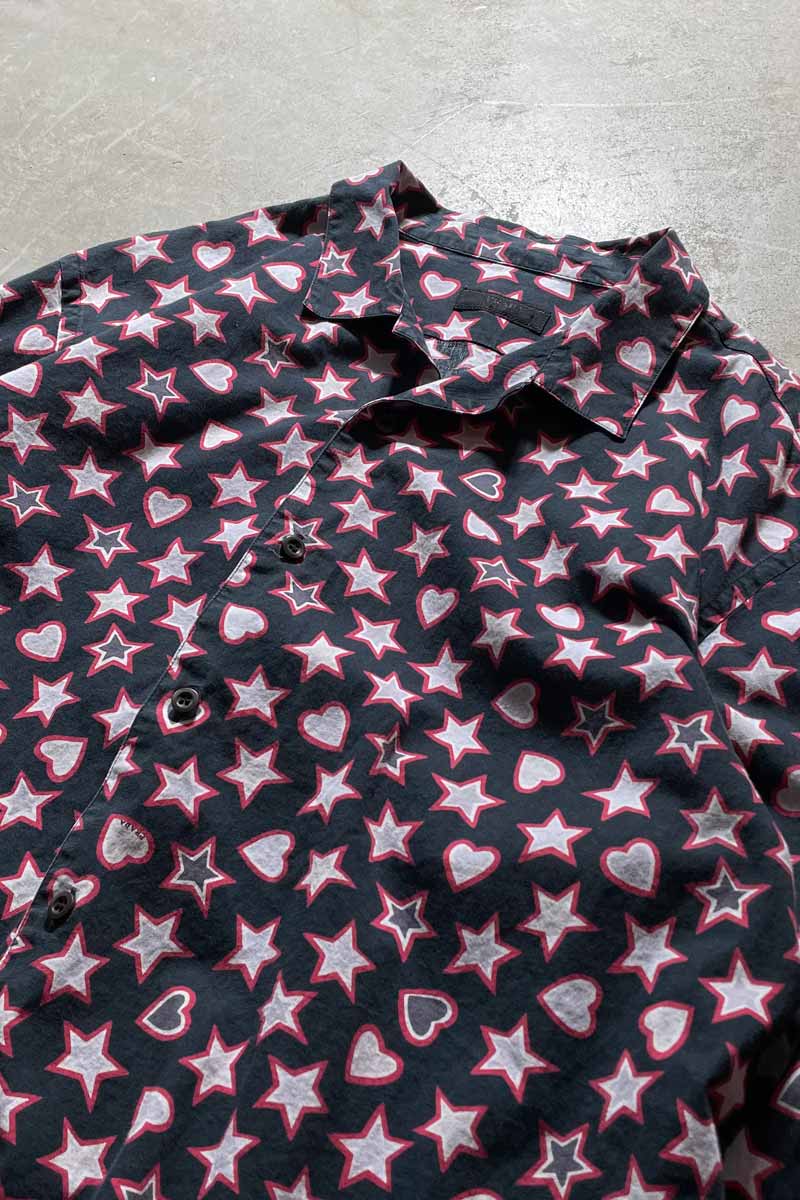 MADE IN ITALY L/S PATTERN PAJAMA SHIRT / NAVY [SIZE: 2XL USED]