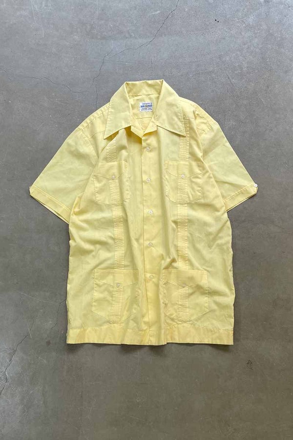 70'S S/S CUBA SHIRT / YELLOW [SIZE: L USED]