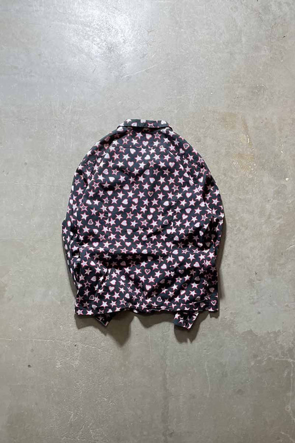 MADE IN ITALY L/S PATTERN PAJAMA SHIRT / NAVY [SIZE: 2XL USED]