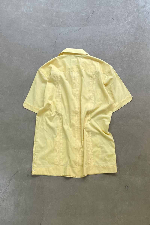 70'S S/S CUBA SHIRT / YELLOW [SIZE: L USED]