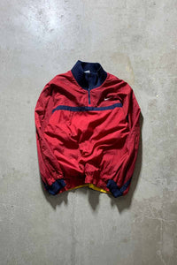 90-00'S HALF ZIP REVERSIBLE NYLON JACKET / RED / YELLOW [SIZE: XL USED]