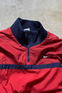 90-00'S HALF ZIP REVERSIBLE NYLON JACKET / RED / YELLOW [SIZE: XL USED]