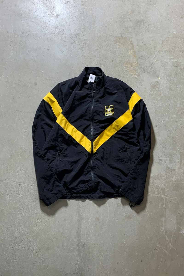 01'S ZIP UP NYLON JACKET / BLACK / YELLOW [SIZE: M USED]