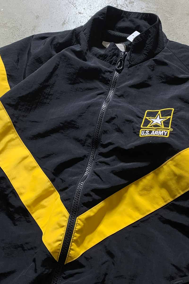 01'S ZIP UP NYLON JACKET / BLACK / YELLOW [SIZE: M USED]