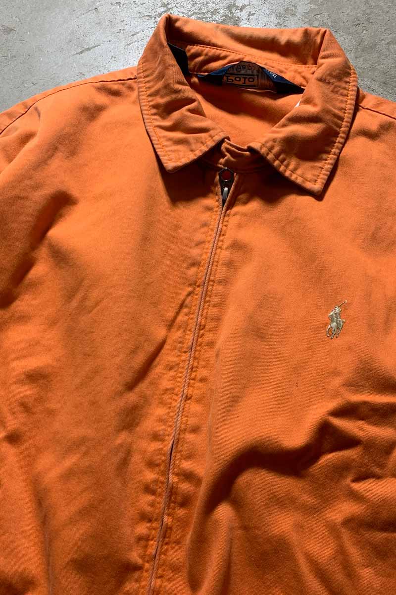 80'S COTTON ZIP UP JACKET / ORANGE [SIZE: L USED]