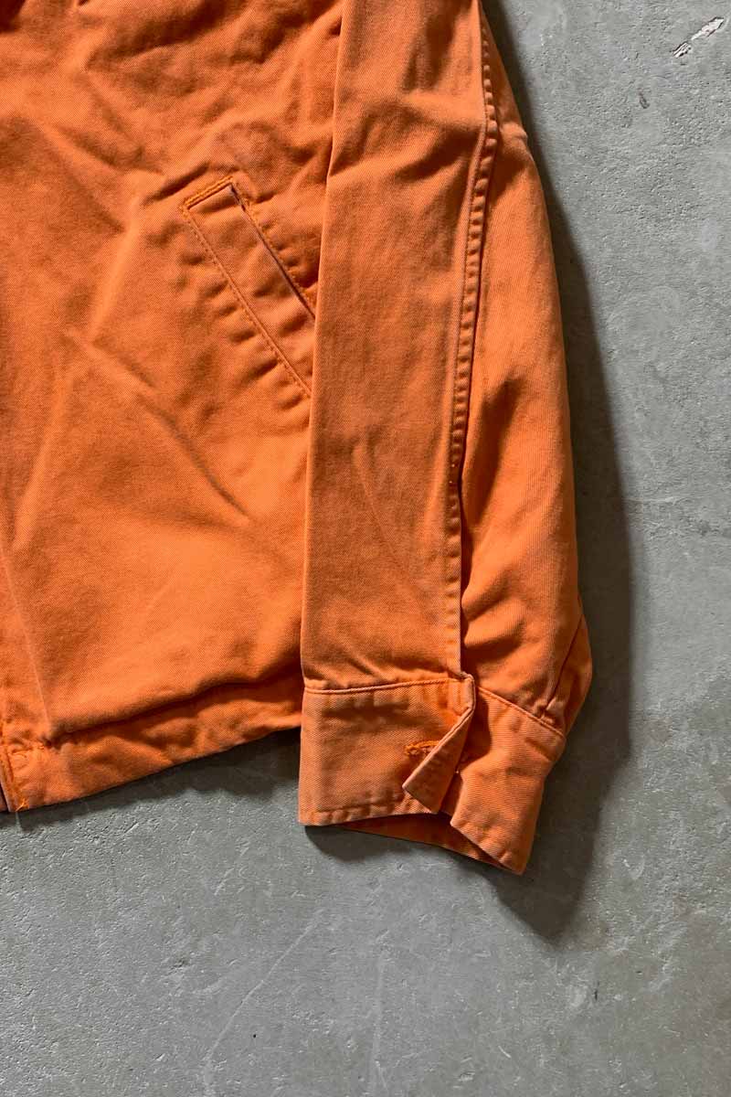 80'S COTTON ZIP UP JACKET / ORANGE [SIZE: L USED]