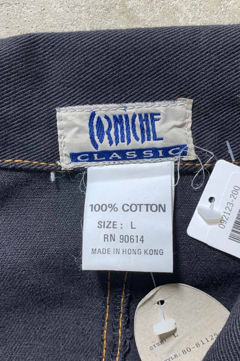 Y2K EARLY 00'S BLACK DENIM JACKET / BLACK [SIZE: L DEADSTOCK/NOS]