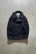 画像をギャラリービューアに読み込む, MADE IN USA 90&#39;S MELTON WOOL P-COAT / BLACK [SIZE: L USED]

