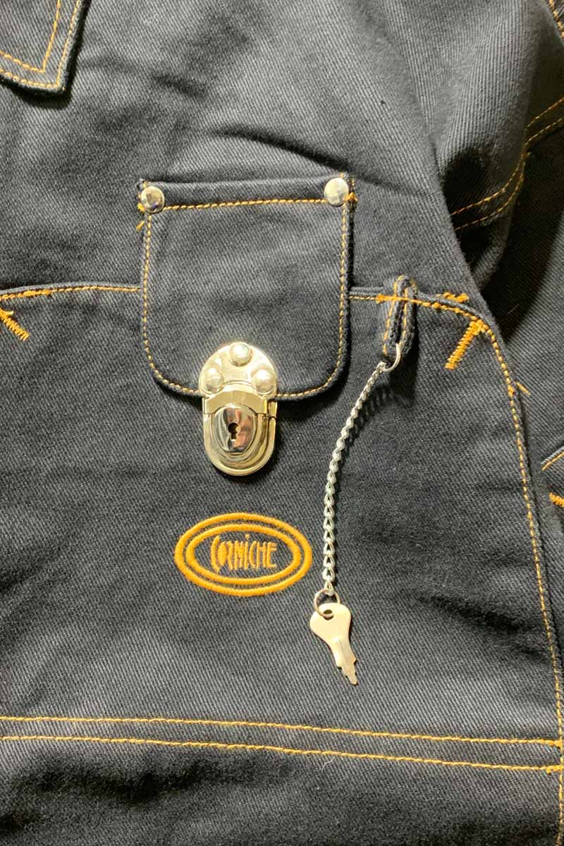 Y2K EARLY 00'S BLACK DENIM JACKET / BLACK [SIZE: L DEADSTOCK/NOS]