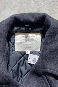 MADE IN USA 90'S MELTON WOOL P-COAT / BLACK [SIZE: L USED]