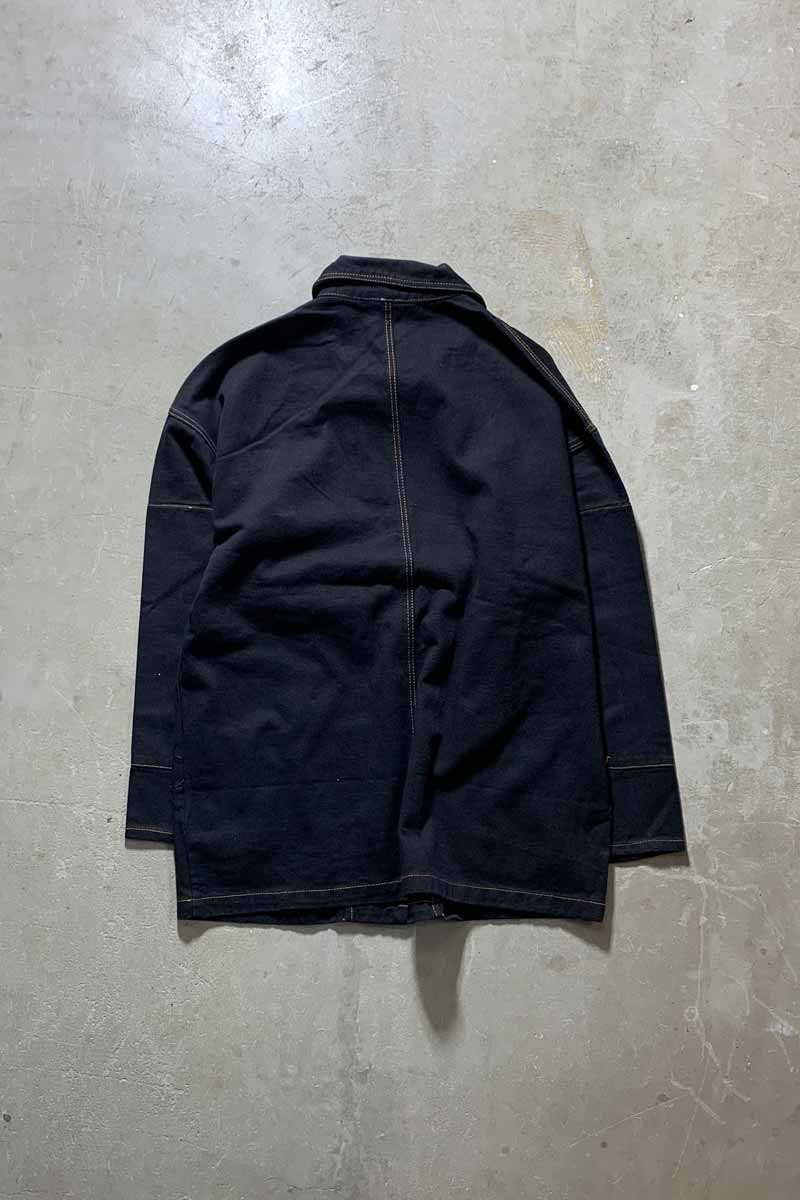 Y2K EARLY 00'S BLACK DENIM JACKET / BLACK [SIZE: L DEADSTOCK/NOS]