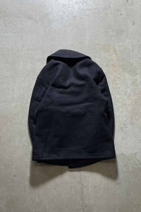 MADE IN USA 90'S MELTON WOOL P-COAT / BLACK [SIZE: L USED]