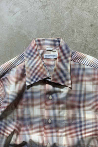 90'S L/S CHECK SHIRT / WHITE [SIZE: L USED]