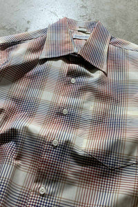 90'S L/S CHECK SHIRT / WHITE [SIZE: L USED]