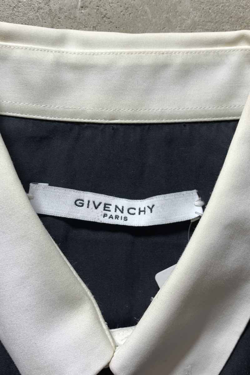 MADE IN ITALY L/S B.D COLOR SWITCHING SHIRT / BLACK [SIZE: M USED]