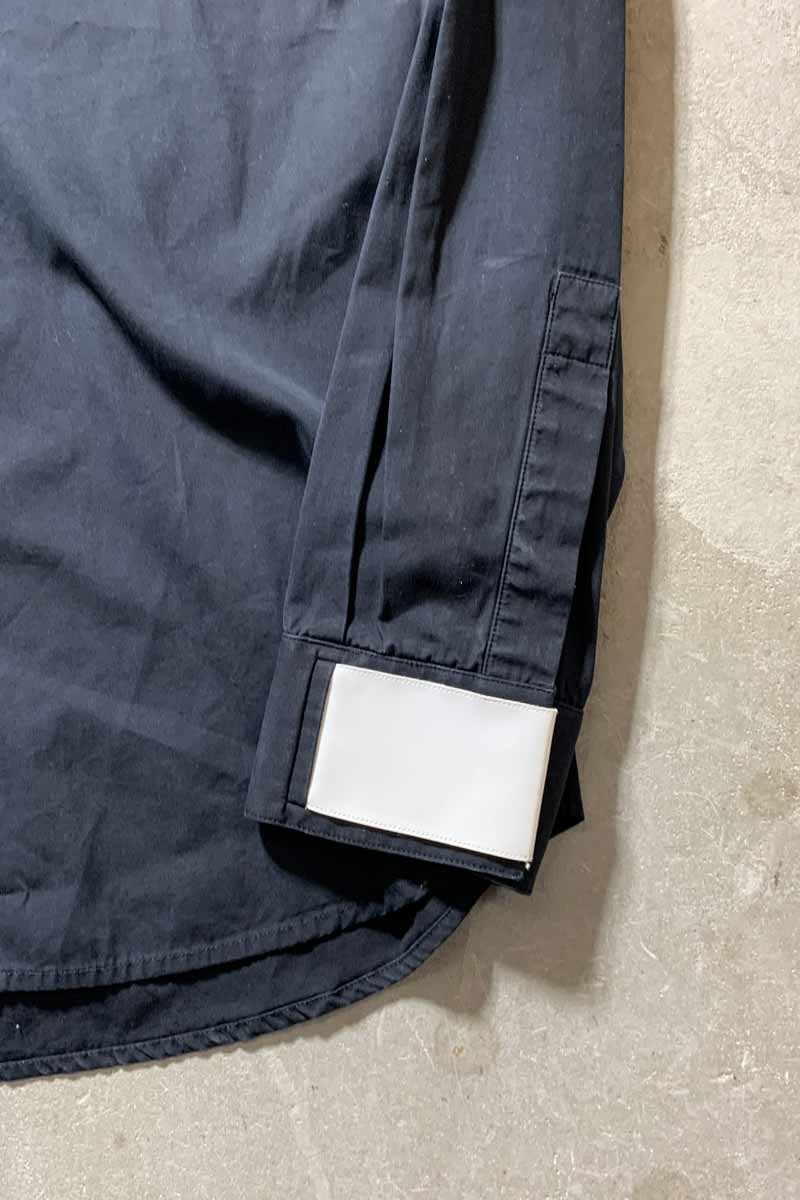 MADE IN ITALY L/S B.D COLOR SWITCHING SHIRT / BLACK [SIZE: M USED]