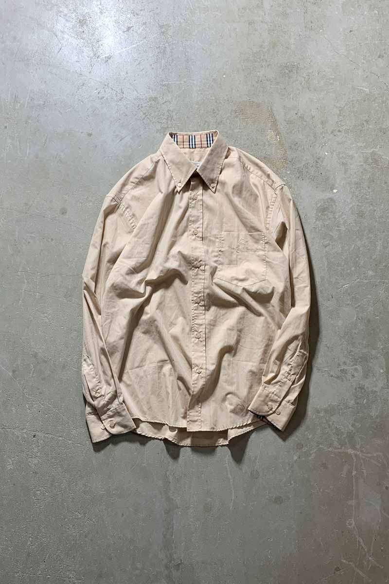 MADE IN ENGLAND L/S B.D SHIRT / BEIGE [SIZE: M USED]