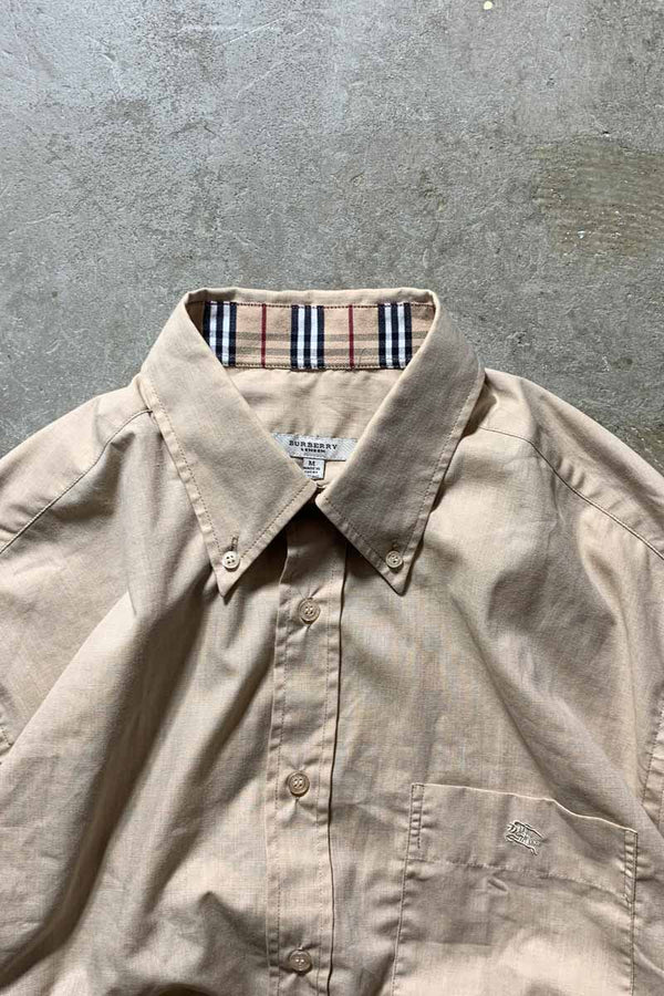 MADE IN ENGLAND L/S B.D SHIRT / BEIGE [SIZE: M USED]