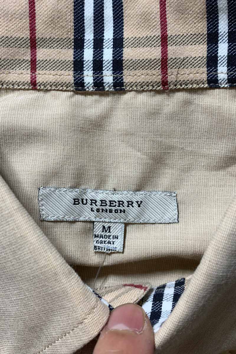 MADE IN ENGLAND L/S B.D SHIRT / BEIGE [SIZE: M USED]