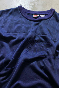 90'S LOGO EMBROIDERY JERSEY SWEATSHIRT / NAVY [SIZE: M USED]