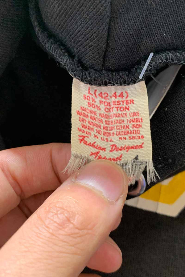 MADE IN USA 80'S PURDUE PRINT COLLEGE SWEAT HOODIE / BLACK [SIZE: L USED]