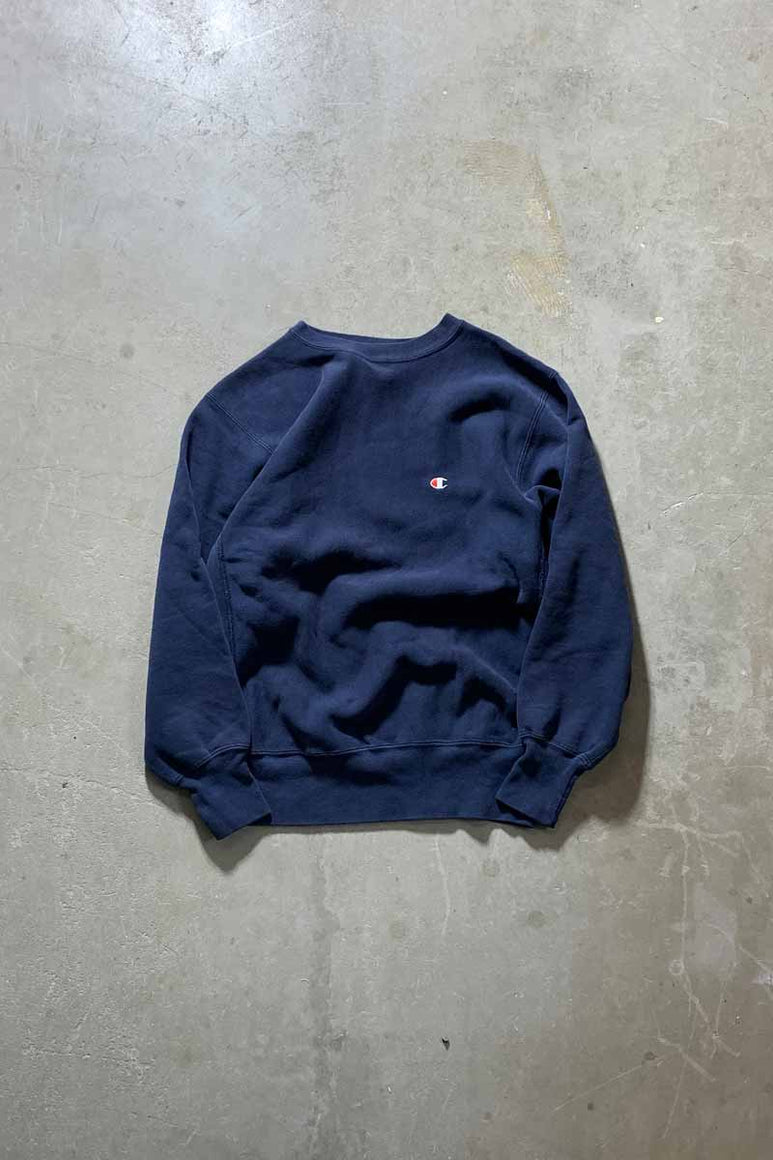 MADE IN USA 90'S REVERSE WEAVE ONE POINT SWEATSHIRT / NAVY [SIZE: L USED]