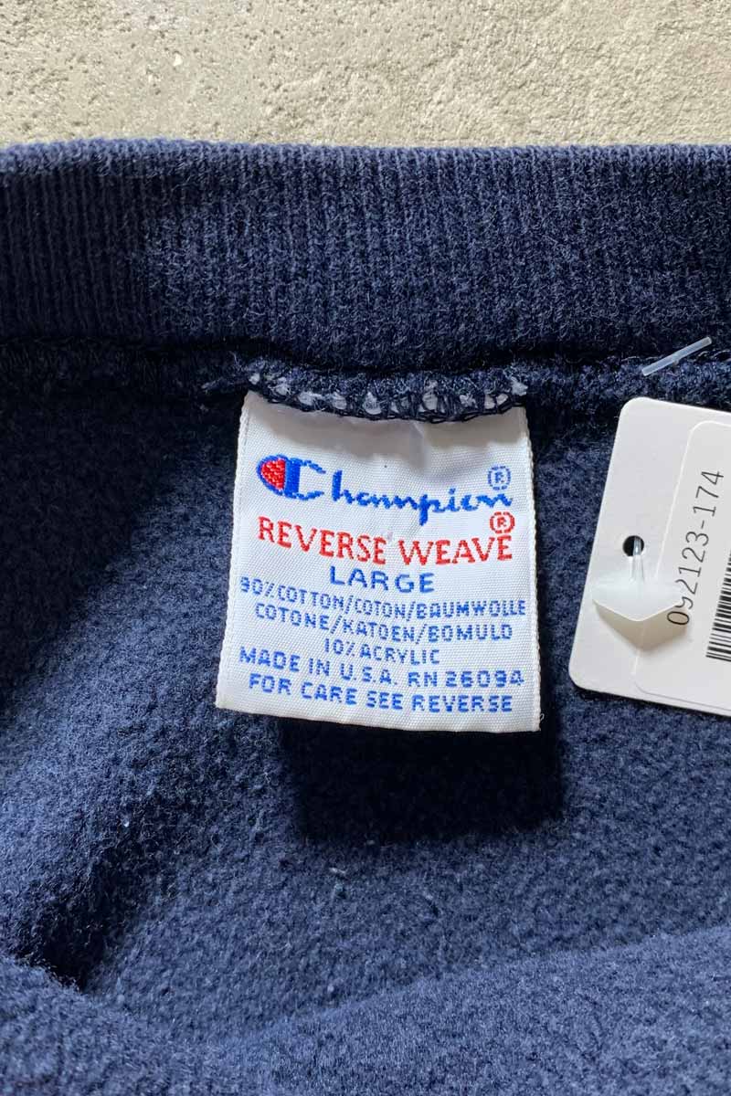 MADE IN USA 90'S REVERSE WEAVE ONE POINT SWEATSHIRT / NAVY [SIZE: L USED]