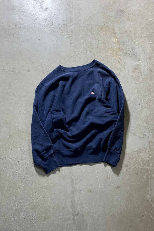 MADE IN USA 80'S REVERSE WEAVE ONE POINT SWEATSHIRT / NAVY [SIZE: L USED]