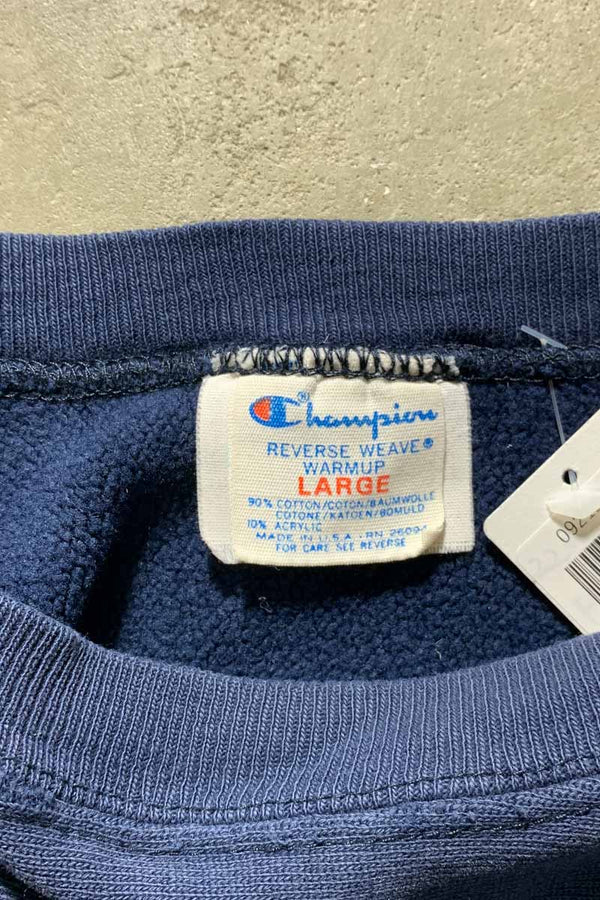 MADE IN USA 80'S REVERSE WEAVE ONE POINT SWEATSHIRT / NAVY [SIZE: L USED]
