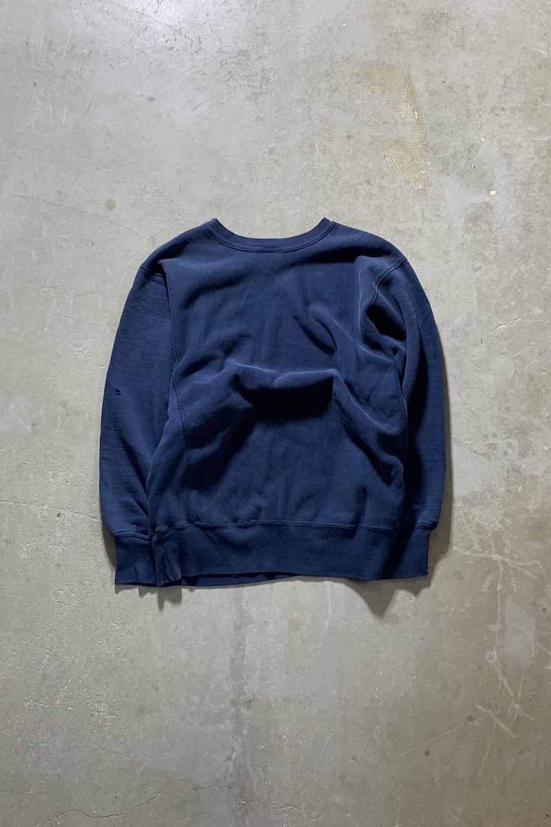MADE IN USA 80'S REVERSE WEAVE ONE POINT SWEATSHIRT / NAVY [SIZE: L USED]