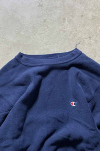 MADE IN USA 80'S REVERSE WEAVE ONE POINT SWEATSHIRT / NAVY [SIZE: L USED]