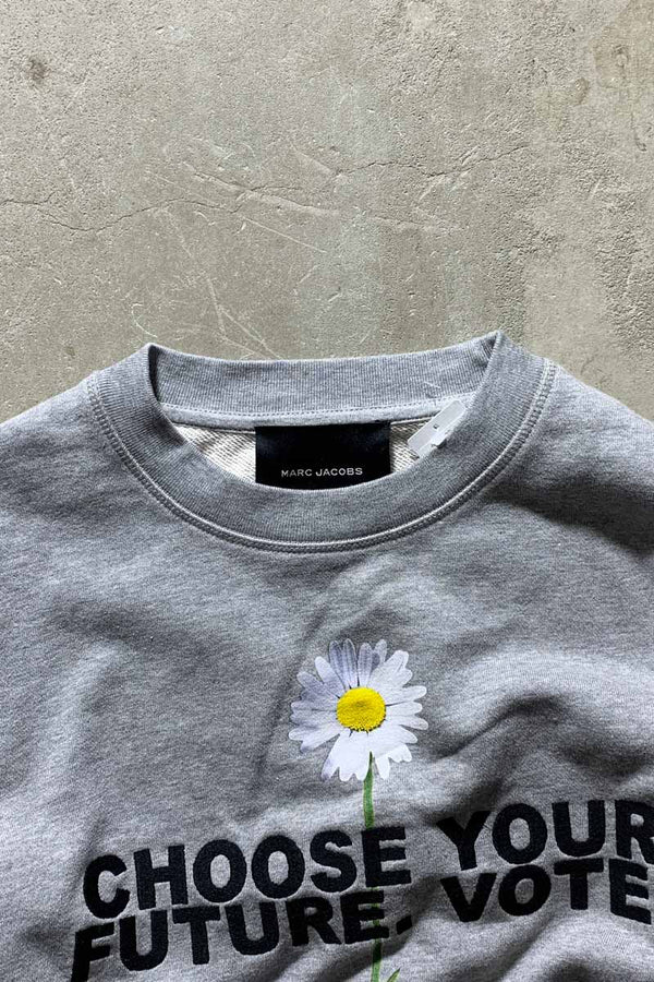 MADE IN TURKEY 20'S CHOOSE YOUR FUTURE VOTE SWEATSHIRT / GRAY [SIZE: S USED]