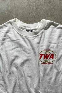 TWA BACK PRINT ADVERTISING T-SHIRT / WHITE [SIZE: XL相当 USED]