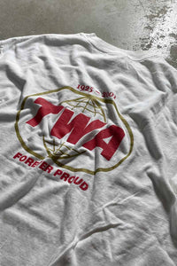 TWA BACK PRINT ADVERTISING T-SHIRT / WHITE [SIZE: XL相当 USED]