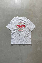 画像をギャラリービューアに読み込む, TWA BACK PRINT ADVERTISING T-SHIRT / WHITE [SIZE: XL相当 USED]
