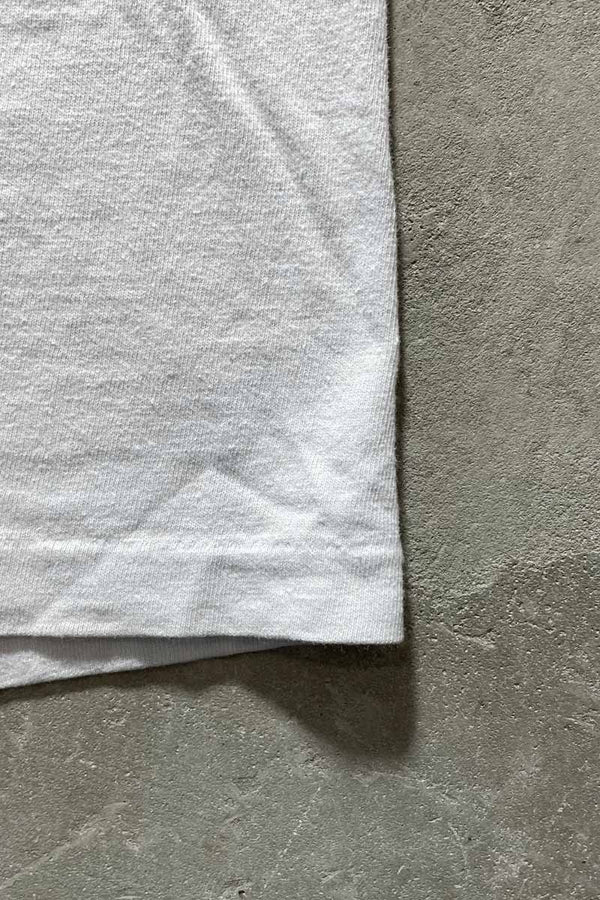 MADE IN USA 80'S CLUB LEISURE LOGO T-SHIRT / WHITE [SIZE: L USED]