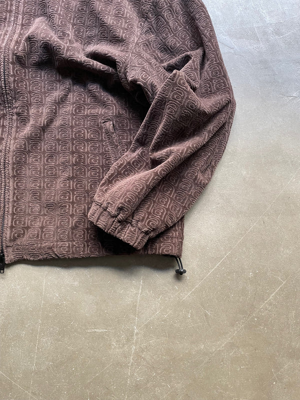 MONOGRAM VELOUR ZIP JACKET / BROWN [SIZE: M USED]