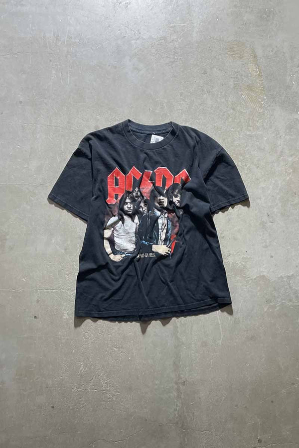 ACDC HIGH TO HELL PRINT BAND T-SHIRT / BLACK [SIZE: L equivalent USED]