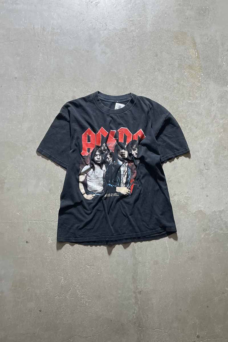ACDC HIGHT TO HELL PRINT BAND T-SHIRT / BLACK [SIZE: L相当 USED]