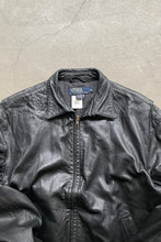 画像をギャラリービューアに読み込む, 90&#39;S LEATHER ZIP UP JACKET / BLACK [SIZE: M USED]
