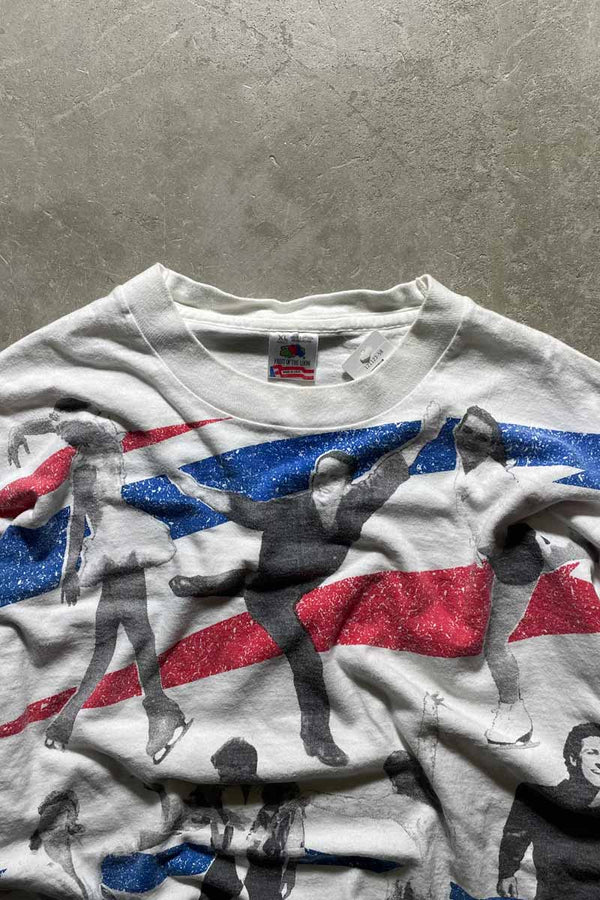 MADE IN USA 95'S FIGURE SKATING TOUR T-SHIRT / WHITE [SIZE: XL USED]