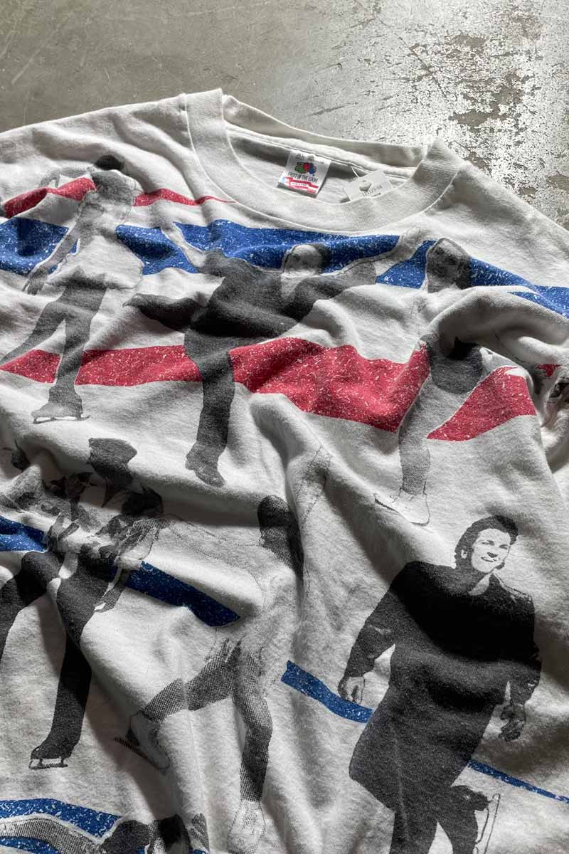 MADE IN USA 95'S FIGURE SKATING TOUR T-SHIRT / WHITE [SIZE: XL USED]