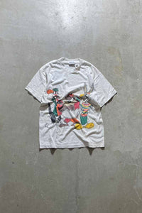 90'S LOONEY TUNES PRINT T-SHIRT / WHITE [SIZE: L相当 USED]