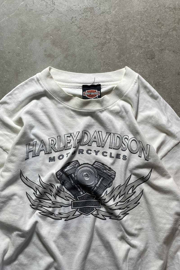 MADE IN MEXICO 90-00'S LOGO PRINT L/S T-SHIRT / WHITE [SIZE: L USED]
