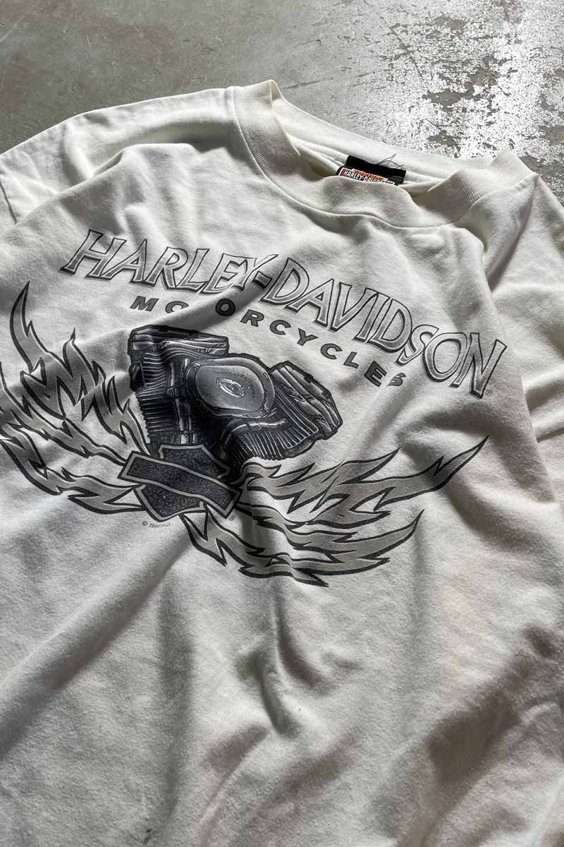 MADE IN MEXICO 90-00'S LOGO PRINT L/S T-SHIRT / WHITE [SIZE: L USED]