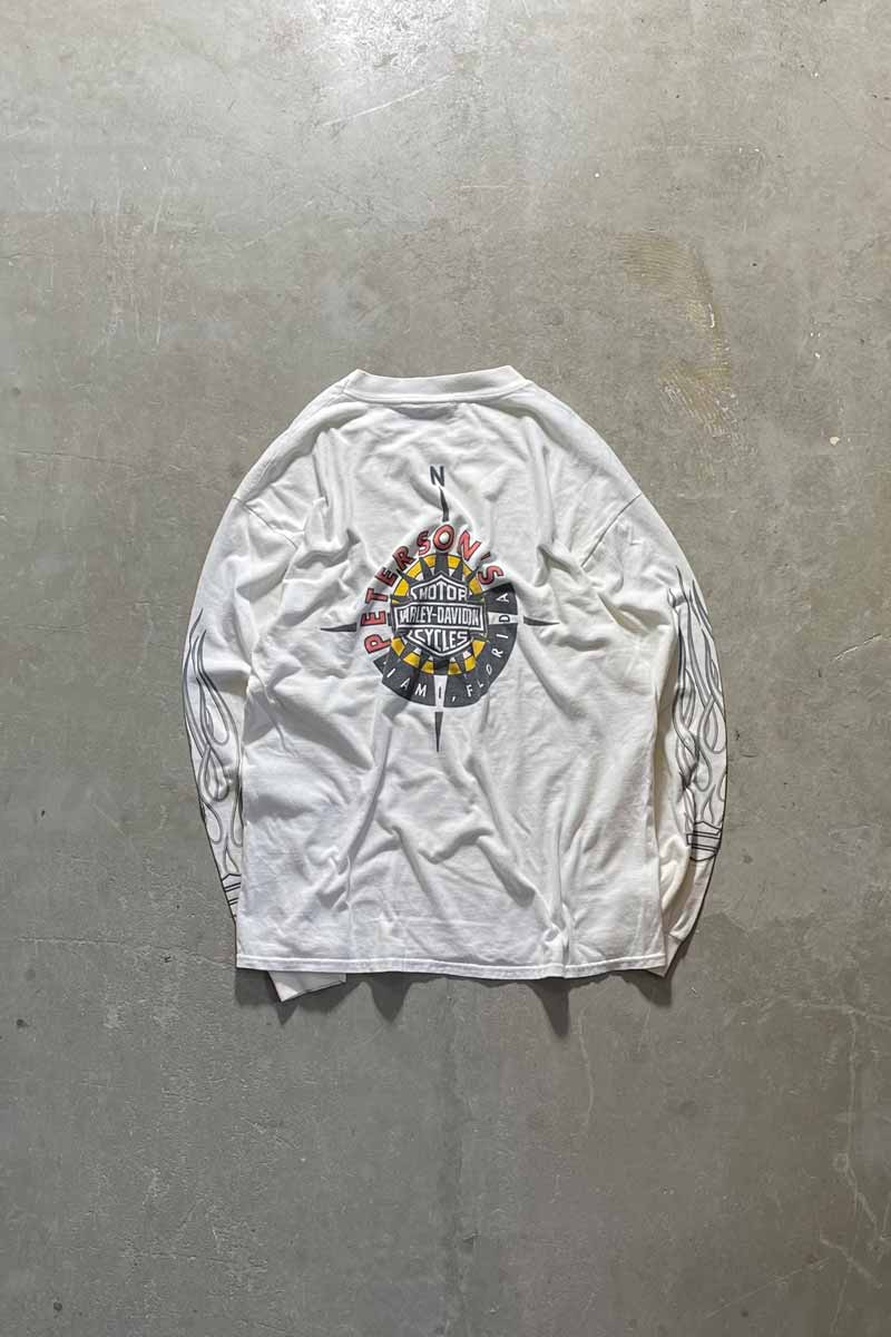 MADE IN MEXICO 90-00'S LOGO PRINT L/S T-SHIRT / WHITE [SIZE: L USED]
