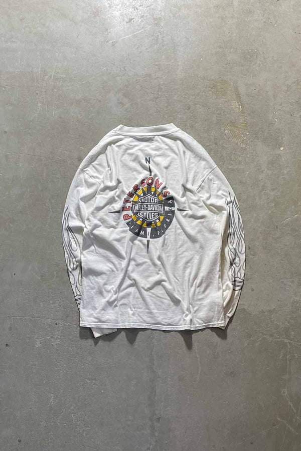 MADE IN MEXICO 90-00'S LOGO PRINT L/S T-SHIRT / WHITE [SIZE: L USED]
