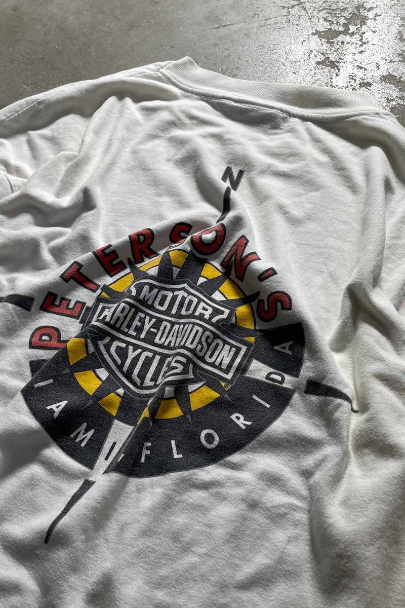 MADE IN MEXICO 90-00'S LOGO PRINT L/S T-SHIRT / WHITE [SIZE: L USED]