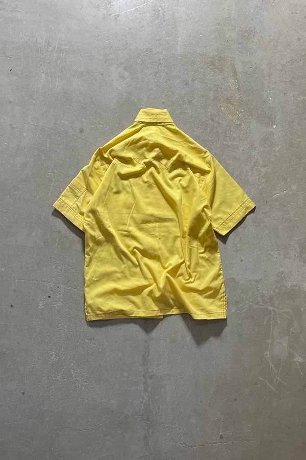 80'S HAND EMBROIDERED SHIRT / YELLOW [SIZE: M USED]