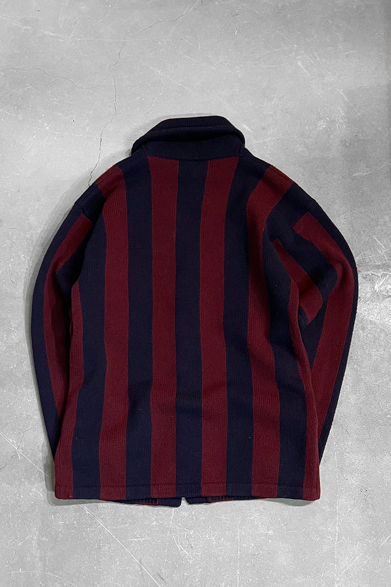 90'S LAMBSWOOL CARDIGAN / STRIPE [SIZE: M USED]